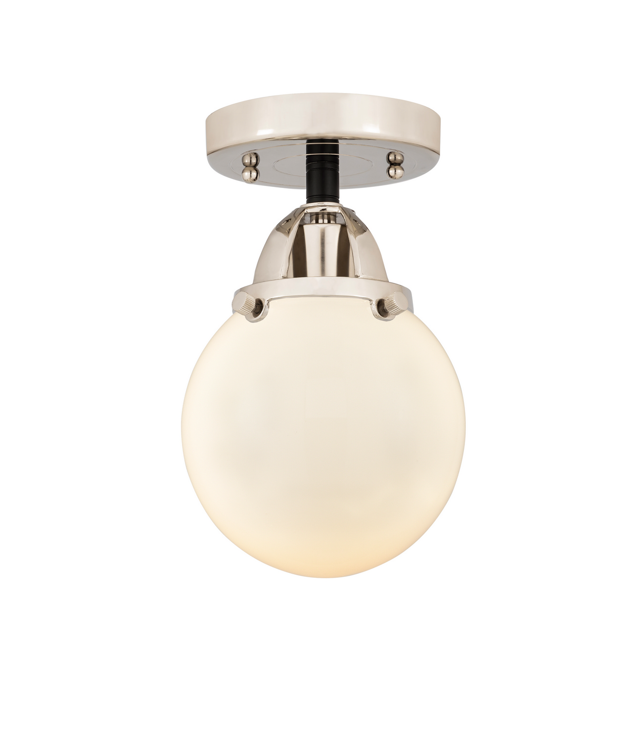 One Light Semi-Flush Mount by Innovations - Nouveau 2 Collection, Black Polished Nickel Finish - 288-1C-BPN-G201-6