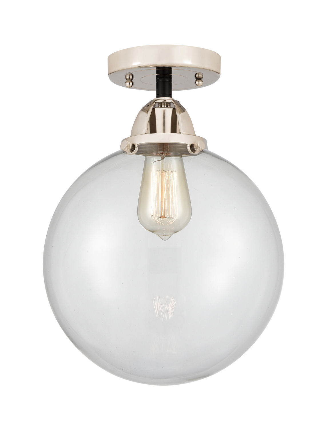 One Light Semi-Flush Mount by Innovations - Nouveau 2 Collection, Black Polished Nickel Finish - 288-1C-BPN-G202-10