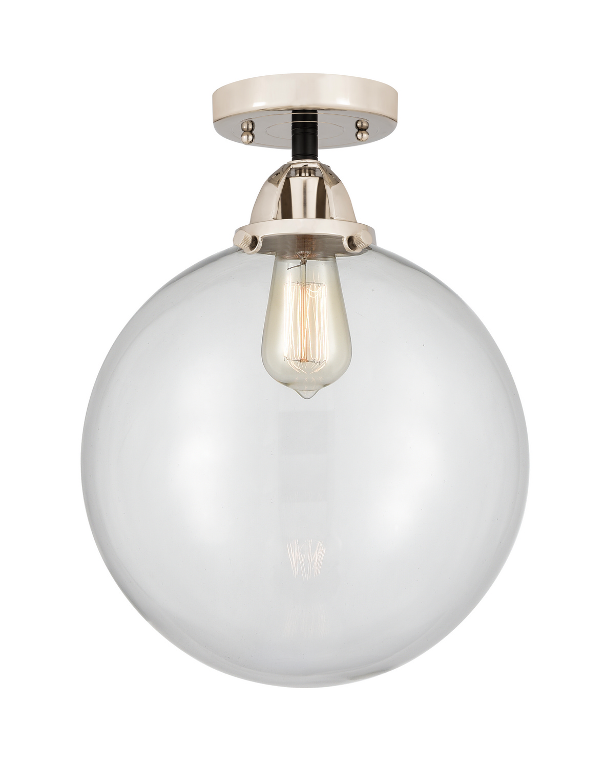 One Light Semi-Flush Mount by Innovations - Nouveau 2 Collection, Black Polished Nickel Finish - 288-1C-BPN-G202-12