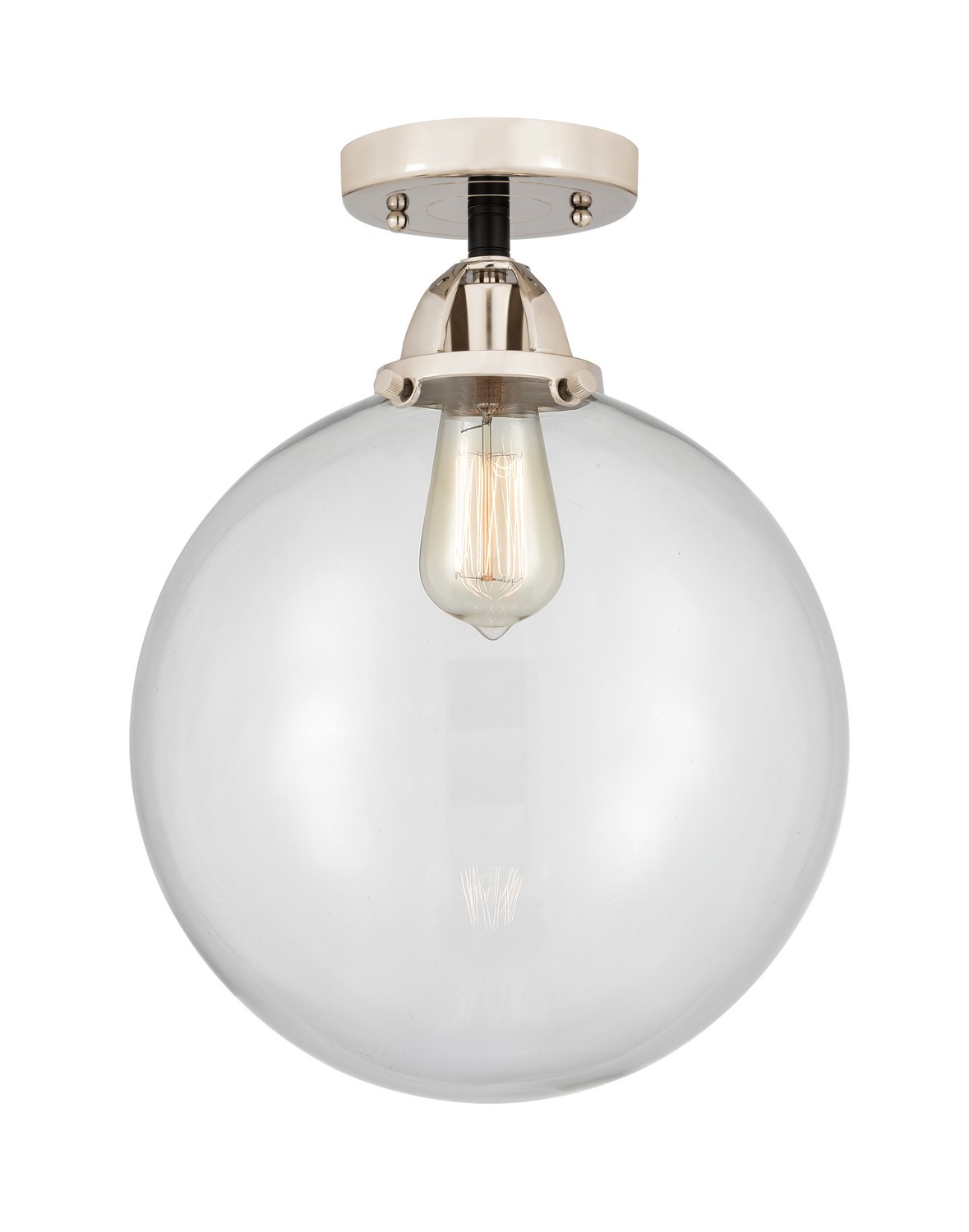 LED Semi-Flush Mount by Innovations - Nouveau 2 Collection, Black Polished Nickel Finish - 288-1C-BPN-G202-12-LED