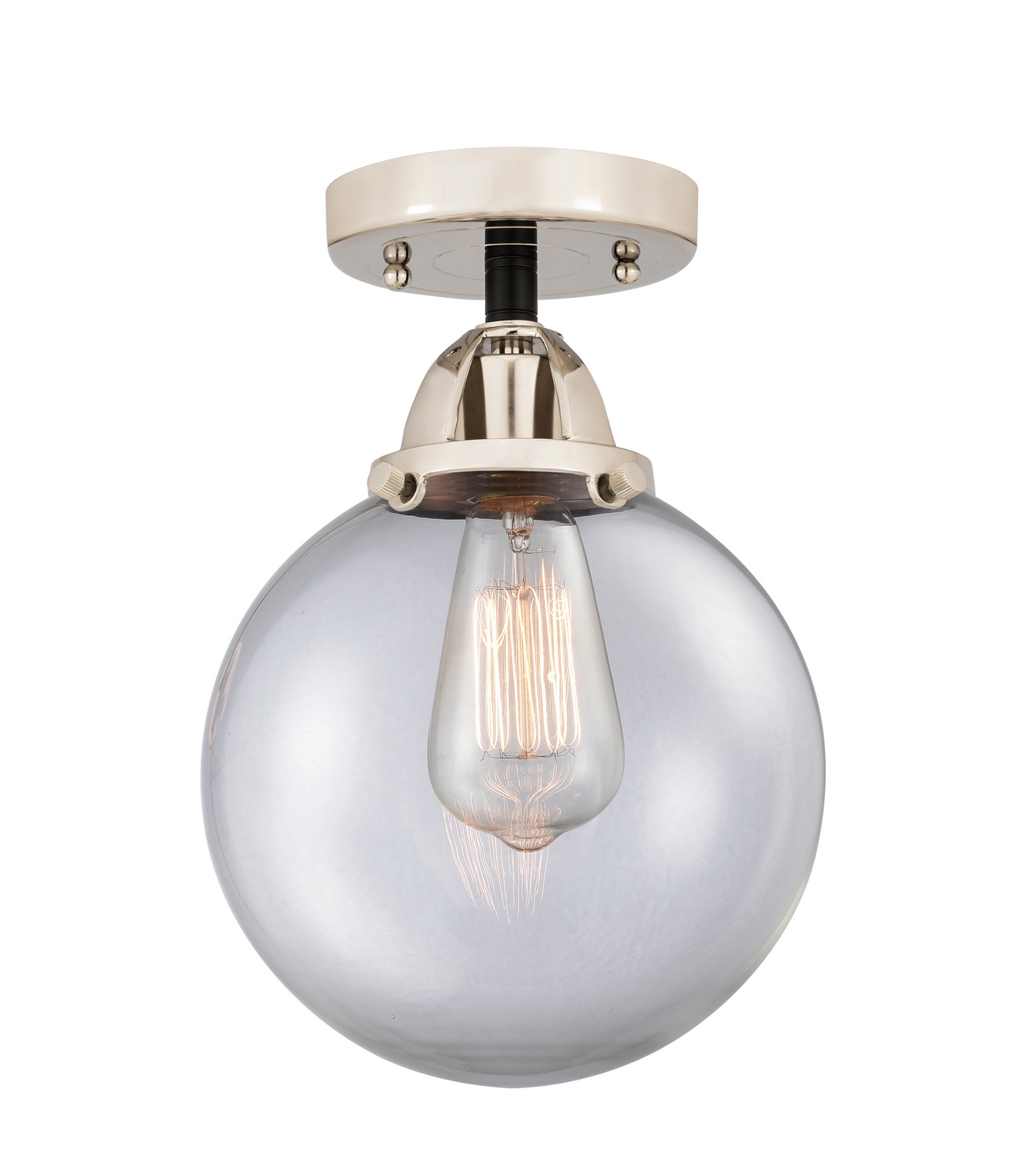 One Light Semi-Flush Mount by Innovations - Nouveau 2 Collection, Black Polished Nickel Finish - 288-1C-BPN-G202-8