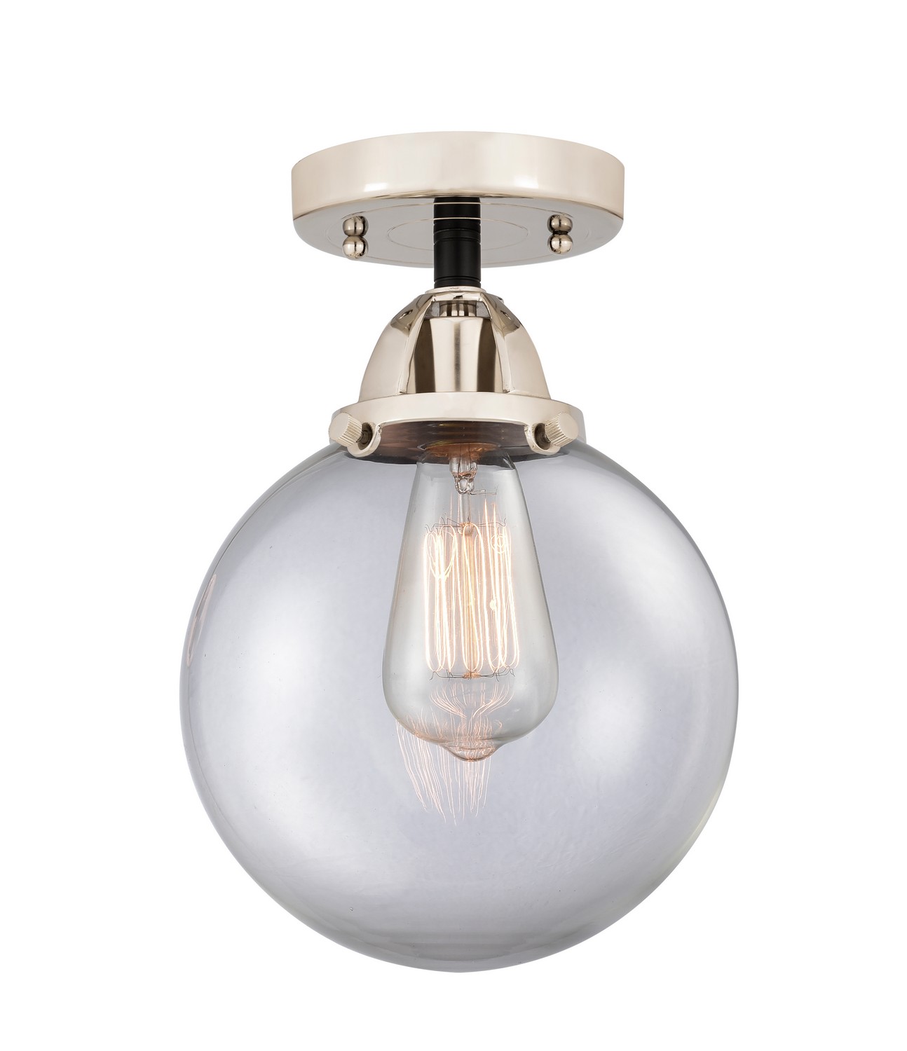 LED Semi-Flush Mount by Innovations - Nouveau 2 Collection, Black Polished Nickel Finish - 288-1C-BPN-G202-8-LED