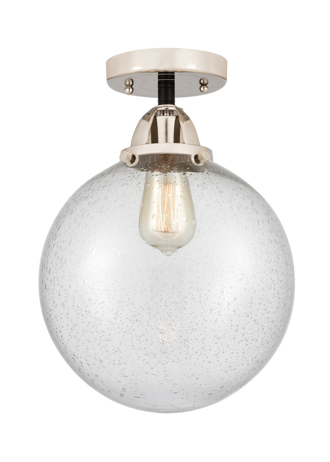 One Light Semi-Flush Mount by Innovations - Nouveau 2 Collection, Black Polished Nickel Finish - 288-1C-BPN-G204-10