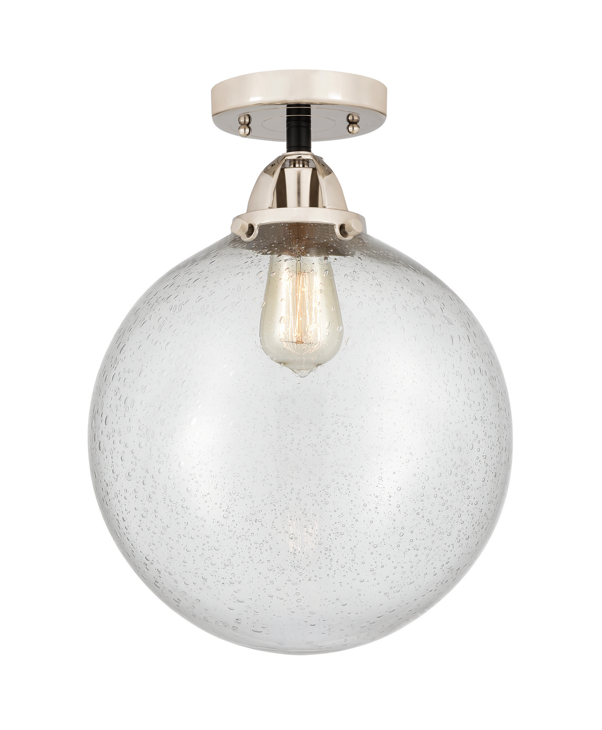 One Light Semi-Flush Mount by Innovations - Nouveau 2 Collection, Black Polished Nickel Finish - 288-1C-BPN-G204-12