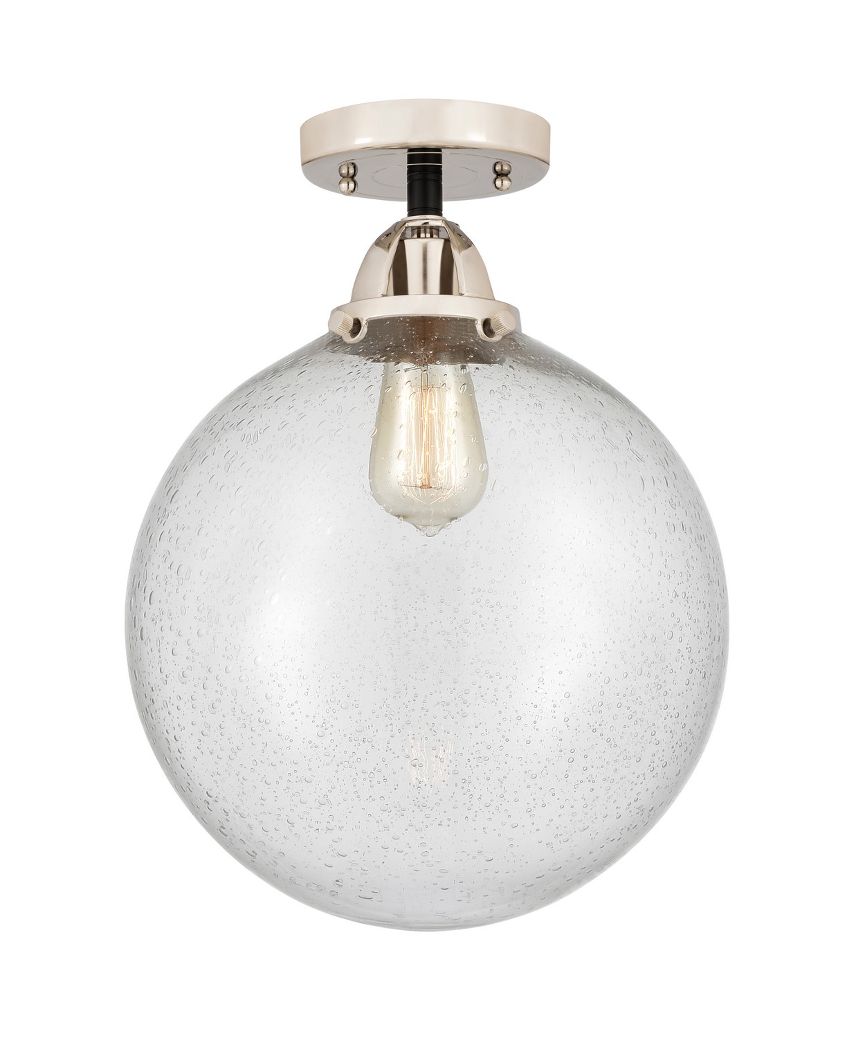 LED Semi-Flush Mount by Innovations - Nouveau 2 Collection, Black Polished Nickel Finish - 288-1C-BPN-G204-12-LED