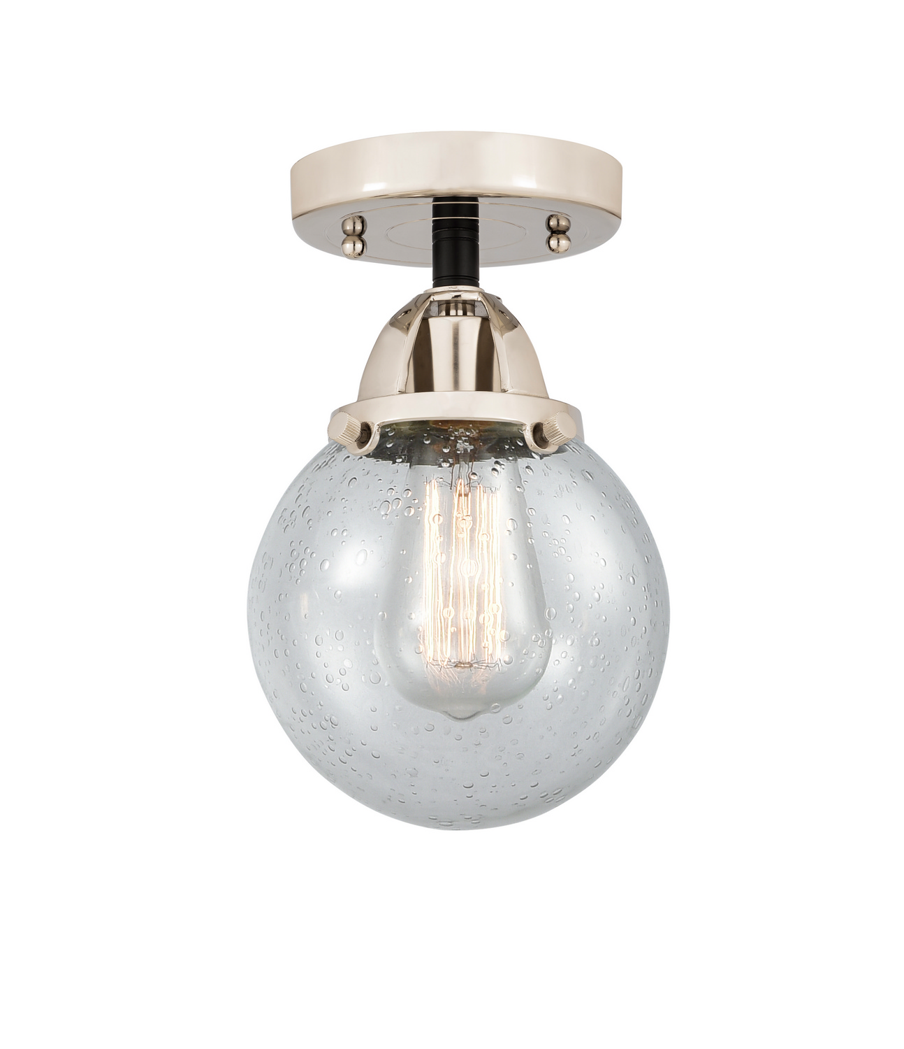 One Light Semi-Flush Mount by Innovations - Nouveau 2 Collection, Black Polished Nickel Finish - 288-1C-BPN-G204-6