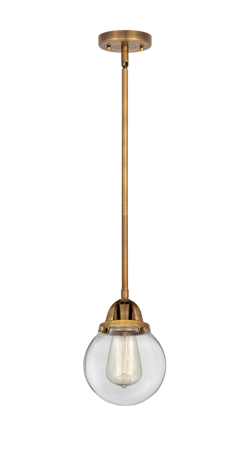 LED Mini Pendant by Innovations - Nouveau 2 Collection, Brushed Brass Finish - 288-1S-BB-G202-6-LED