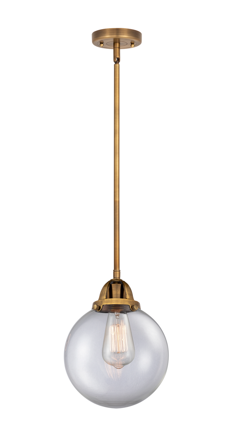 One Light Mini Pendant by Innovations - Nouveau 2 Collection, Brushed Brass Finish - 288-1S-BB-G202-8