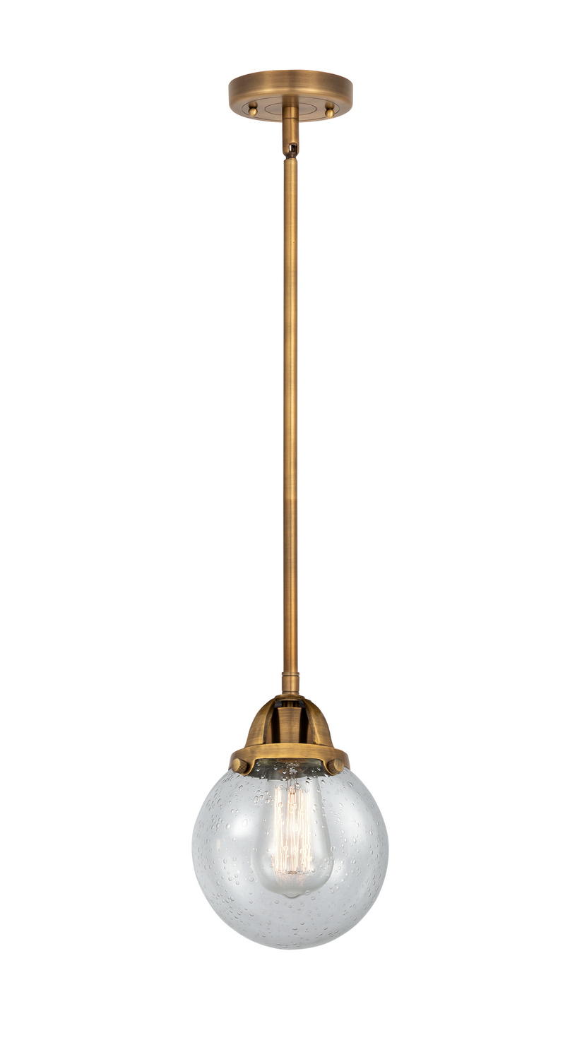 One Light Mini Pendant by Innovations - Nouveau 2 Collection, Brushed Brass Finish - 288-1S-BB-G204-6