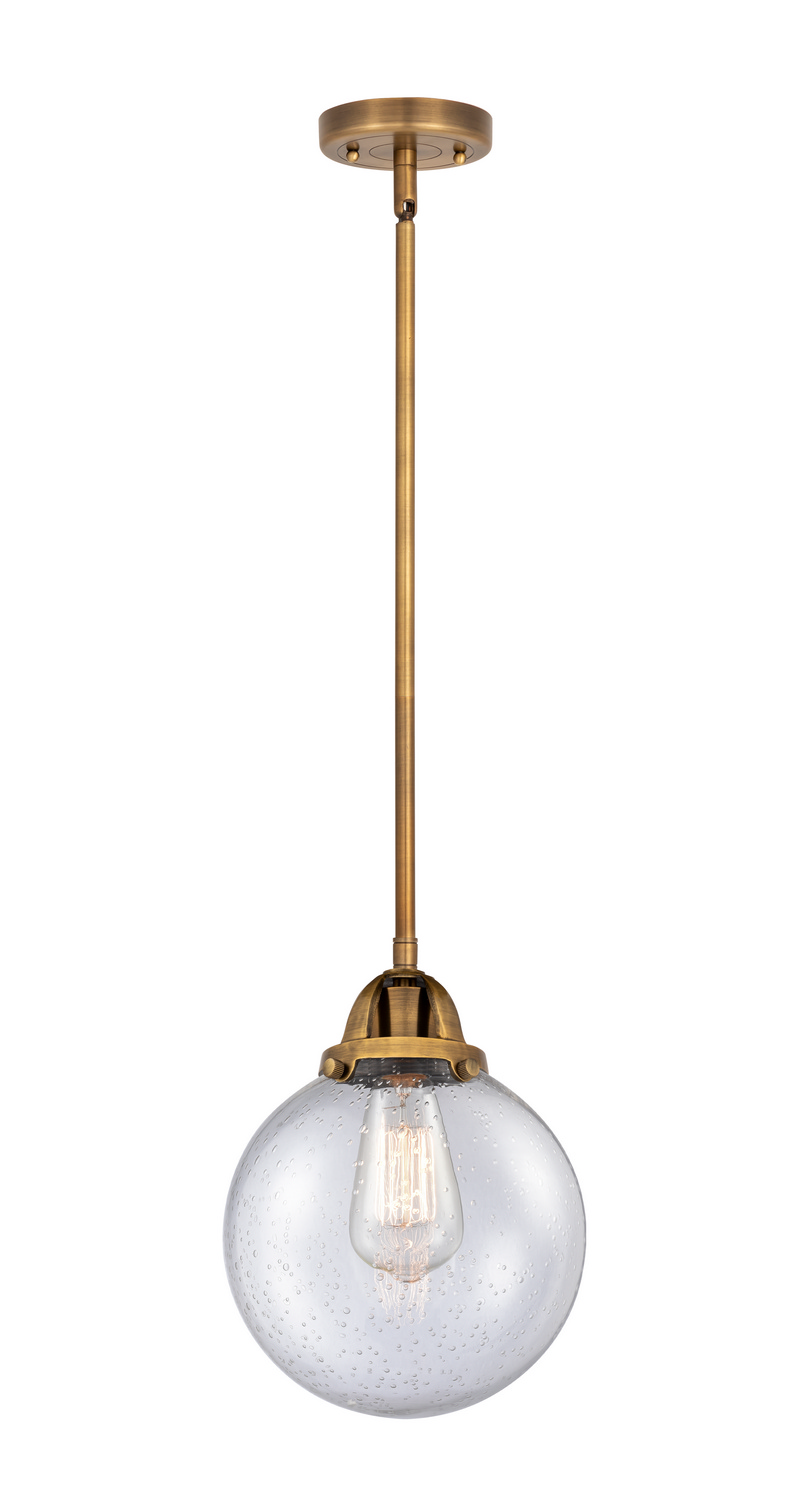 One Light Mini Pendant by Innovations - Nouveau 2 Collection, Brushed Brass Finish - 288-1S-BB-G204-8