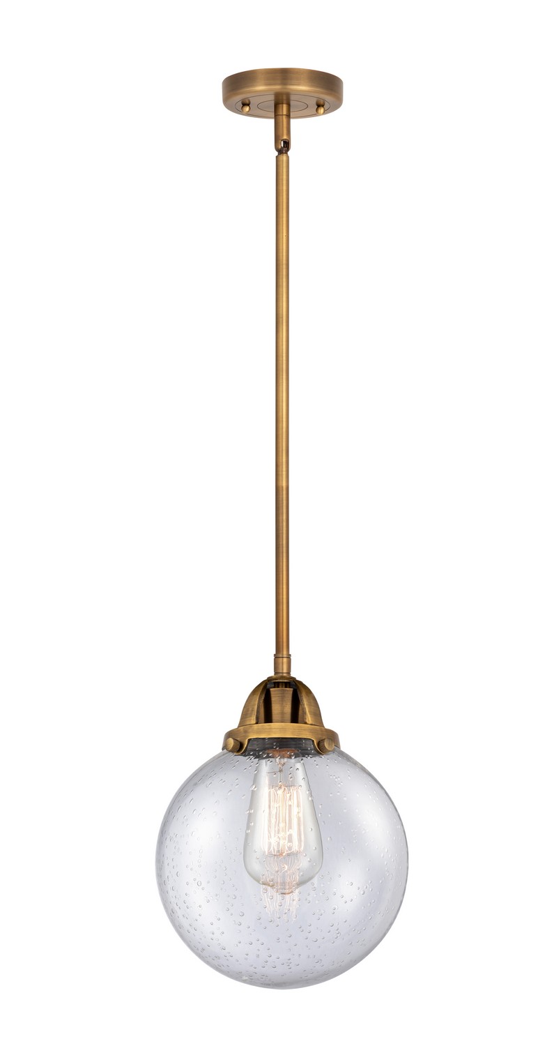 LED Mini Pendant by Innovations - Nouveau 2 Collection, Brushed Brass Finish - 288-1S-BB-G204-8-LED