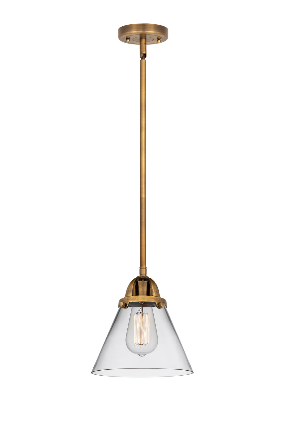 One Light Mini Pendant by Innovations - Nouveau 2 Collection, Brushed Brass Finish - 288-1S-BB-G42