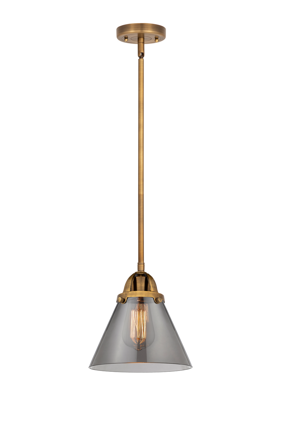 One Light Mini Pendant by Innovations - Nouveau 2 Collection, Brushed Brass Finish - 288-1S-BB-G43