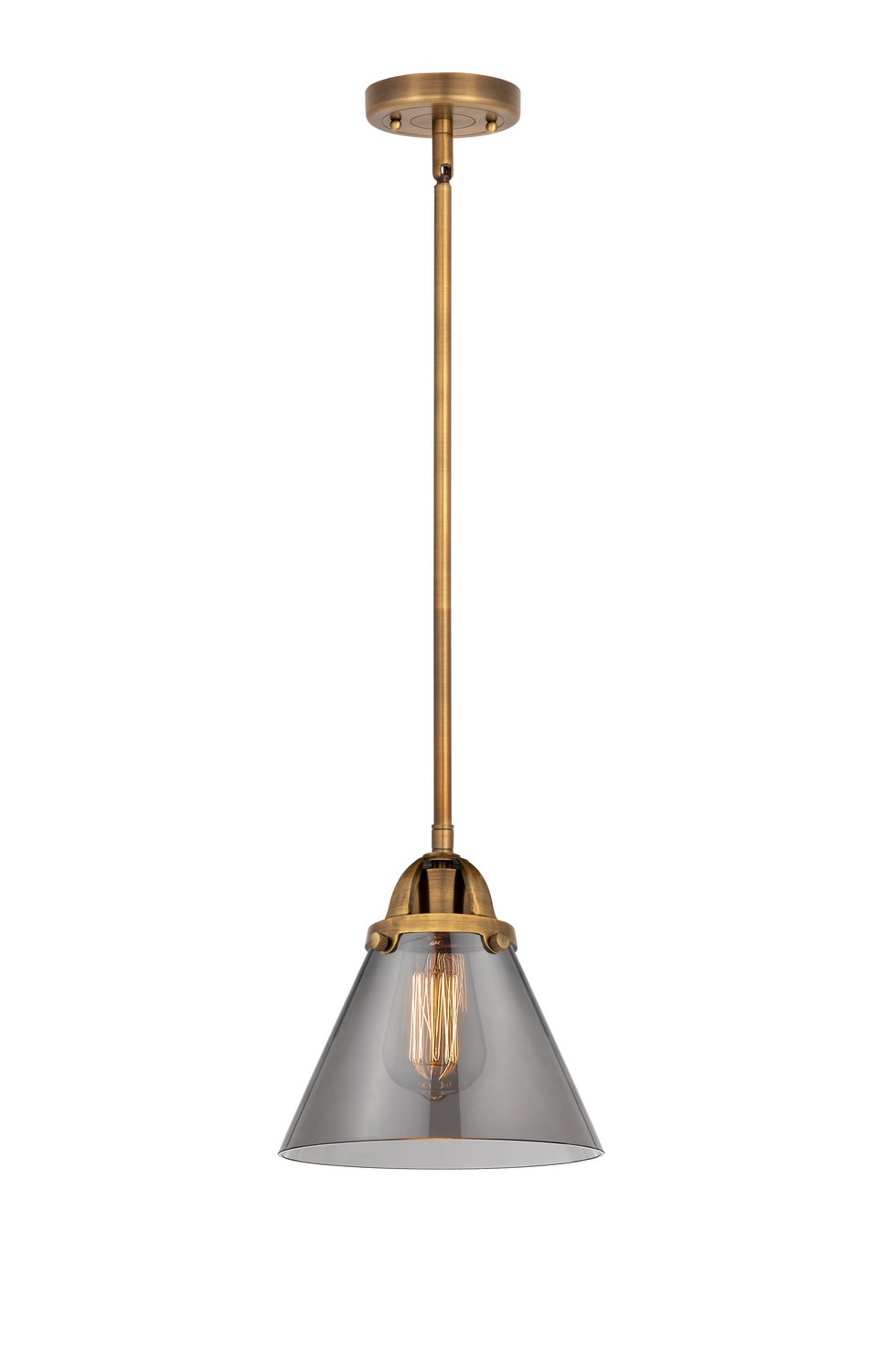 LED Mini Pendant by Innovations - Nouveau 2 Collection, Brushed Brass Finish - 288-1S-BB-G43-LED