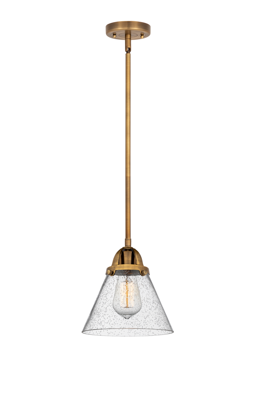 One Light Mini Pendant by Innovations - Nouveau 2 Collection, Brushed Brass Finish - 288-1S-BB-G44