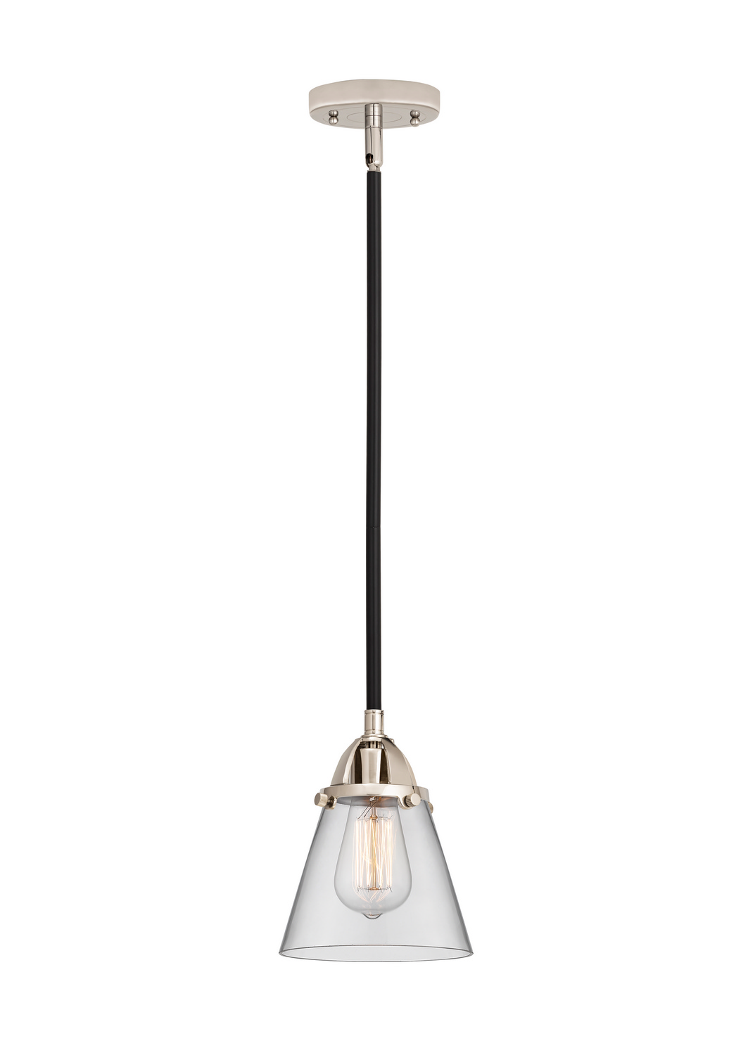 One Light Mini Pendant by Innovations - Nouveau 2 Collection, Black Polished Nickel Finish - 288-1S-BPN-G62
