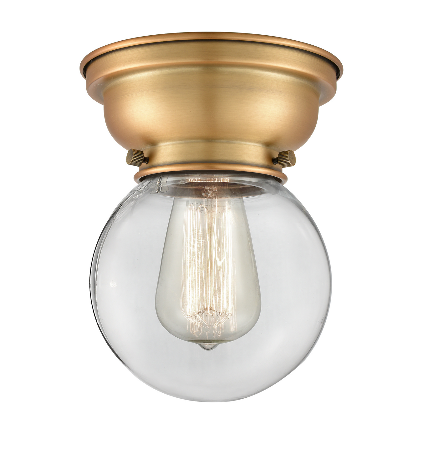 LED Flush Mount by Innovations - Franklin Restoration Collection, Brushed Brass Finish - 623-1F-BB-G202-6-LED