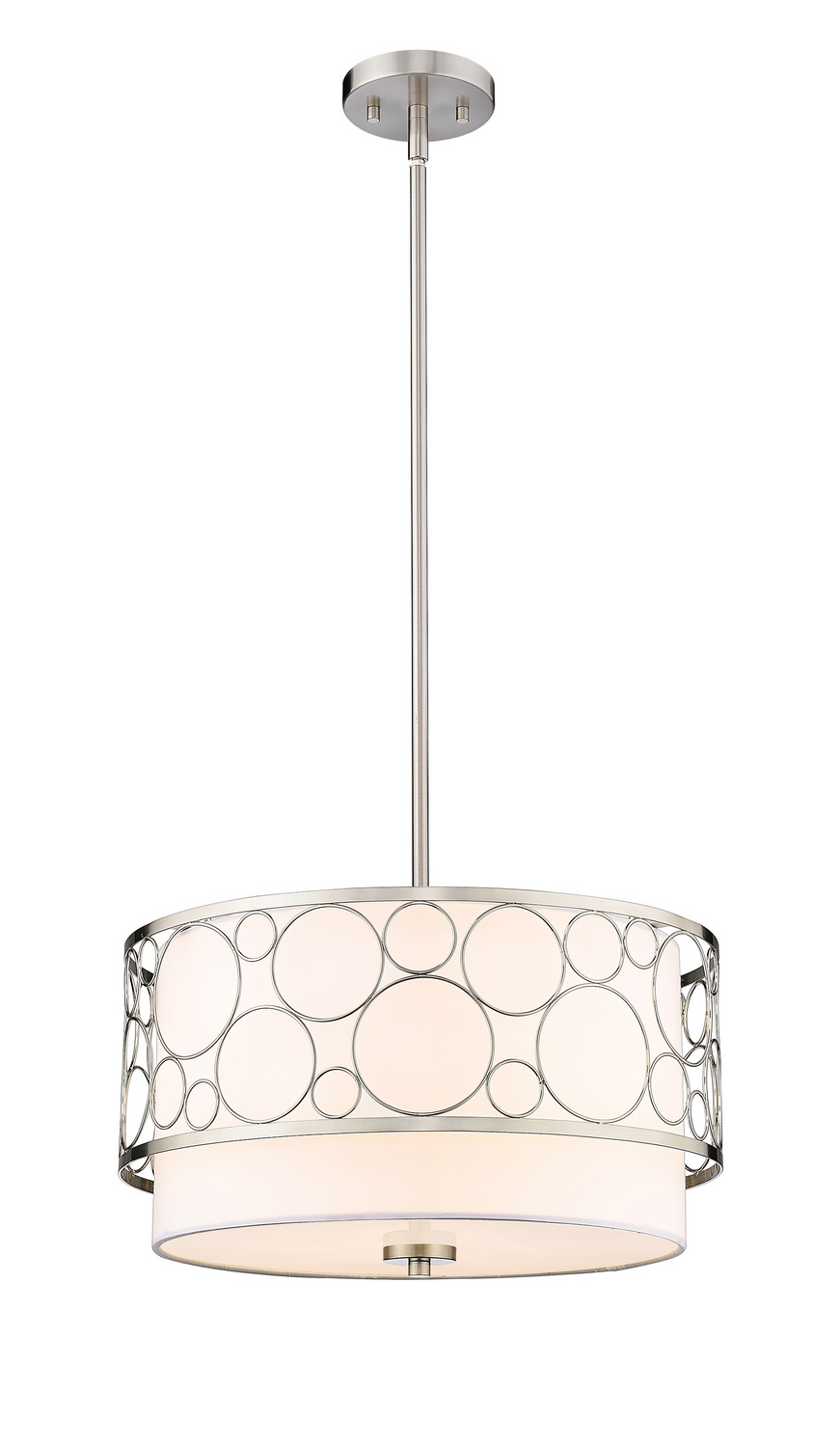 Three Light Pendant by Z-Lite - Kendall Collection, Brushed Nickel Finish - 197-17BN