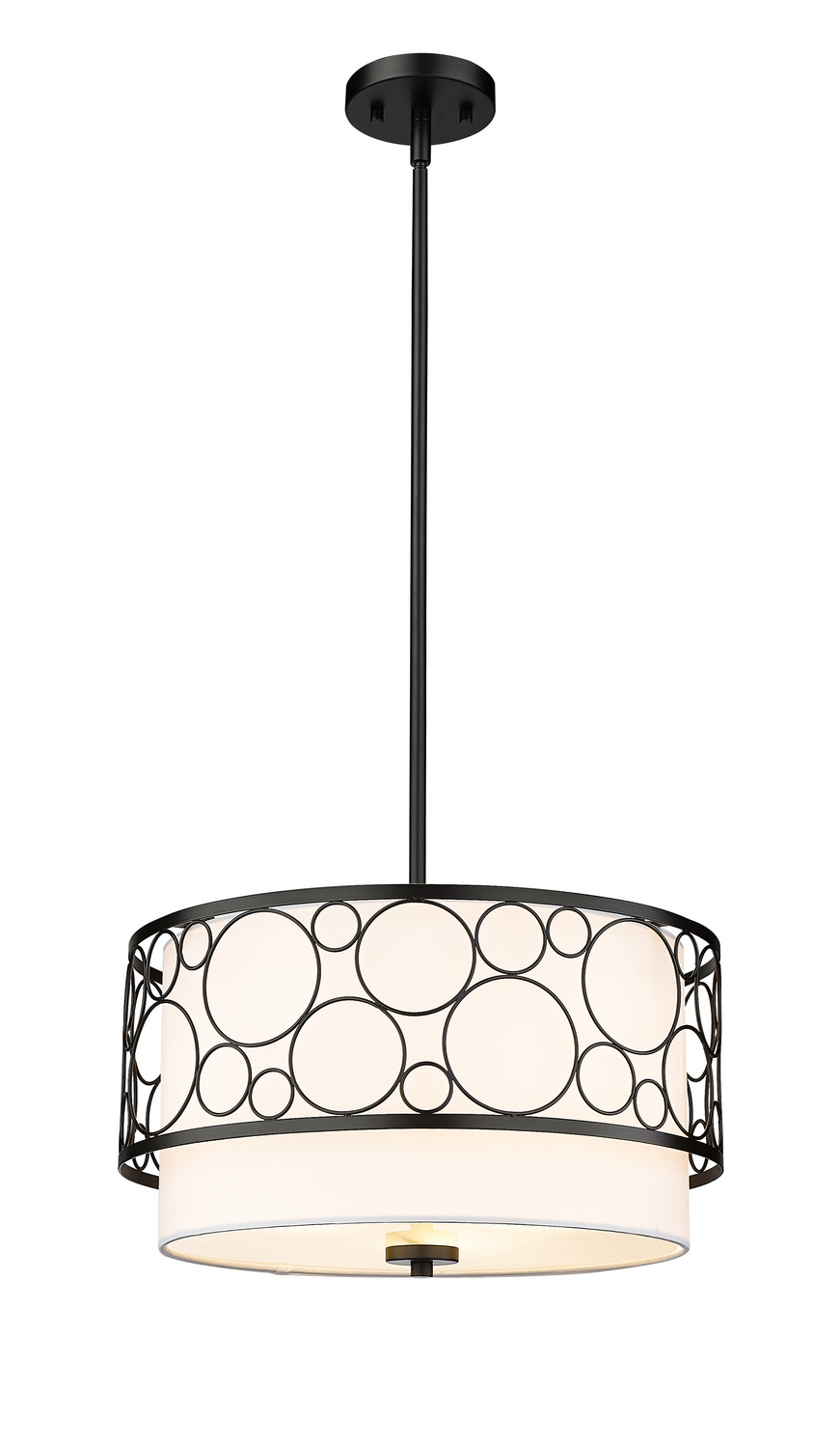 Three Light Pendant by Z-Lite - Kendall Collection, Matte Black Finish - 197-17MB