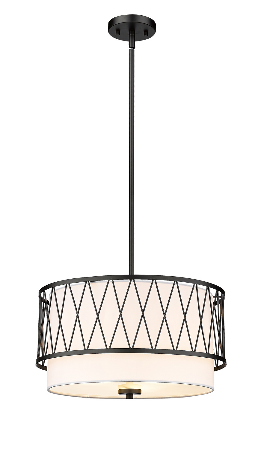 Three Light Pendant by Z-Lite - Dalton Collection, Matte Black Finish - 198-17MB