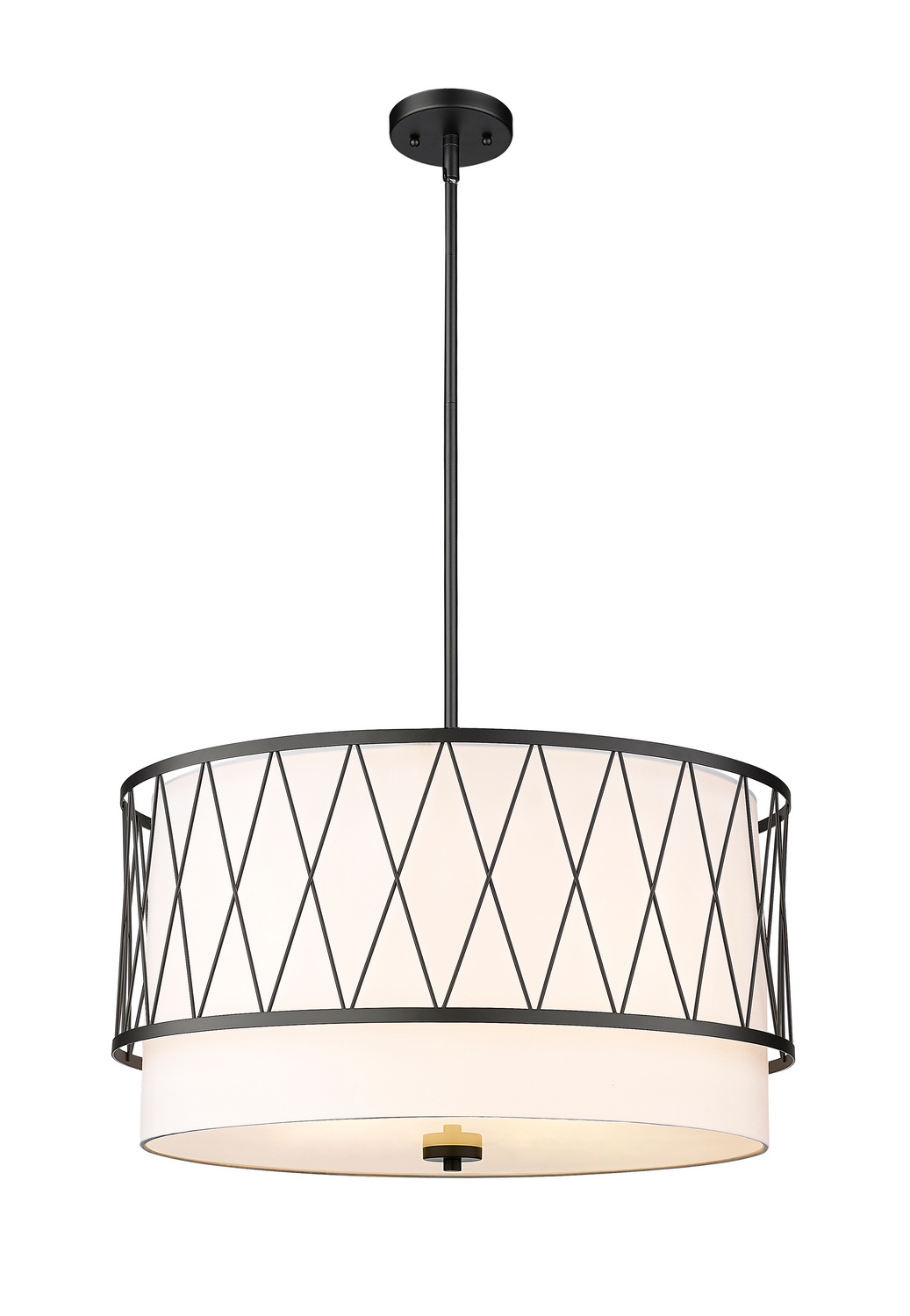 Four Light Pendant by Z-Lite - Dalton Collection, Matte Black Finish - 198-24MB