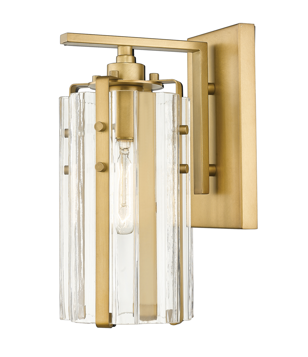 One Light Wall Sconce by Z-Lite - Alverton Collection, Rubbed Brass Finish - 3036-1S-RB