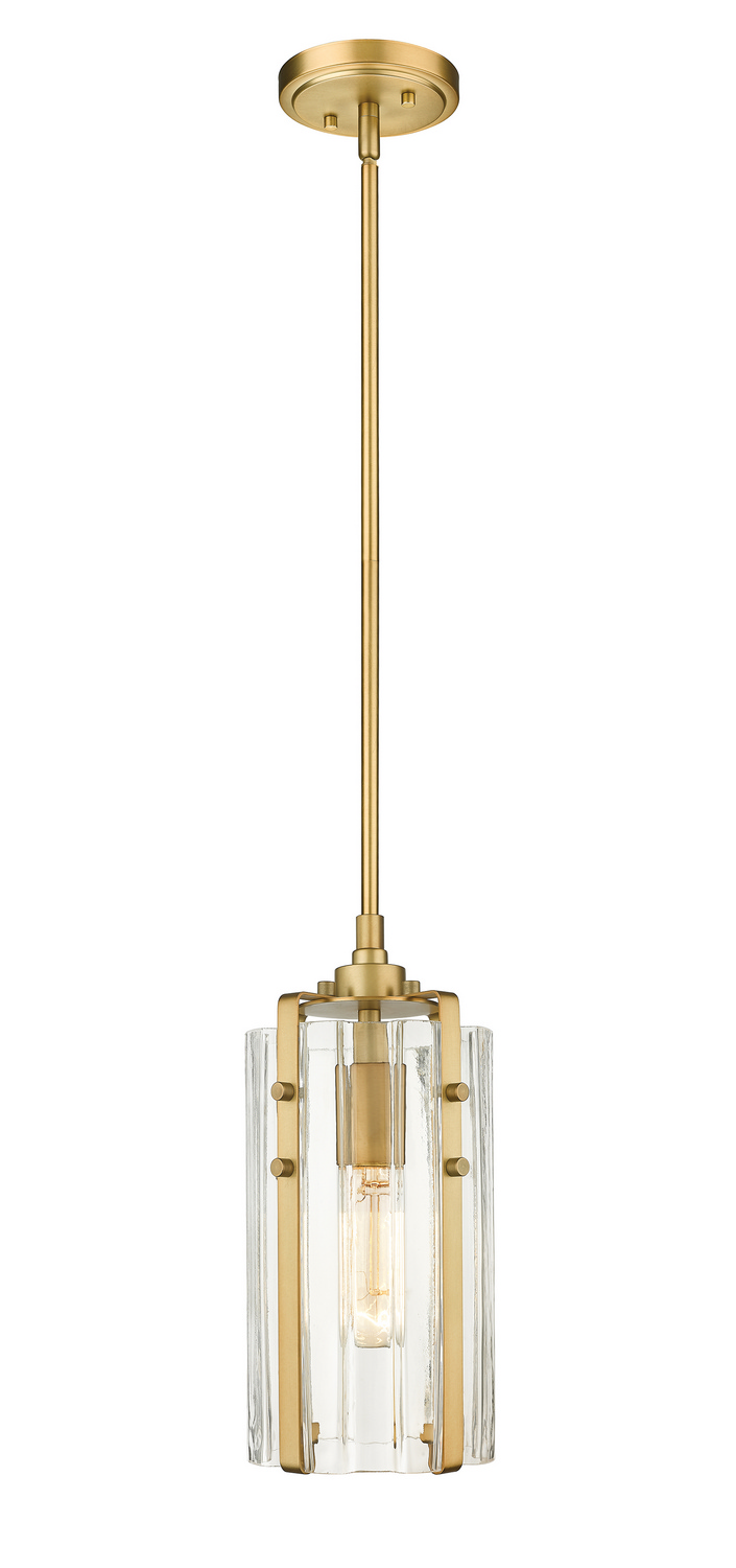 One Light Pendant by Z-Lite - Alverton Collection, Rubbed Brass Finish - 3036MP-RB