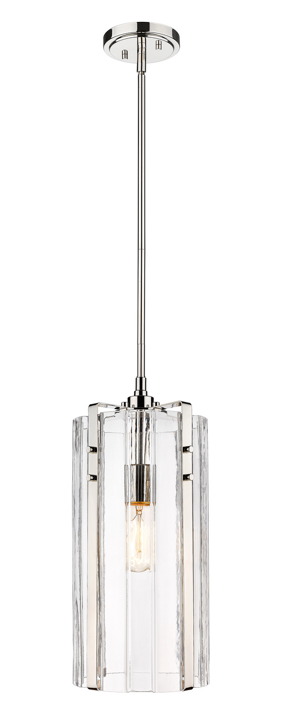 One Light Pendant by Z-Lite - Alverton Collection, Polished Nickel Finish - 3036P8-PN
