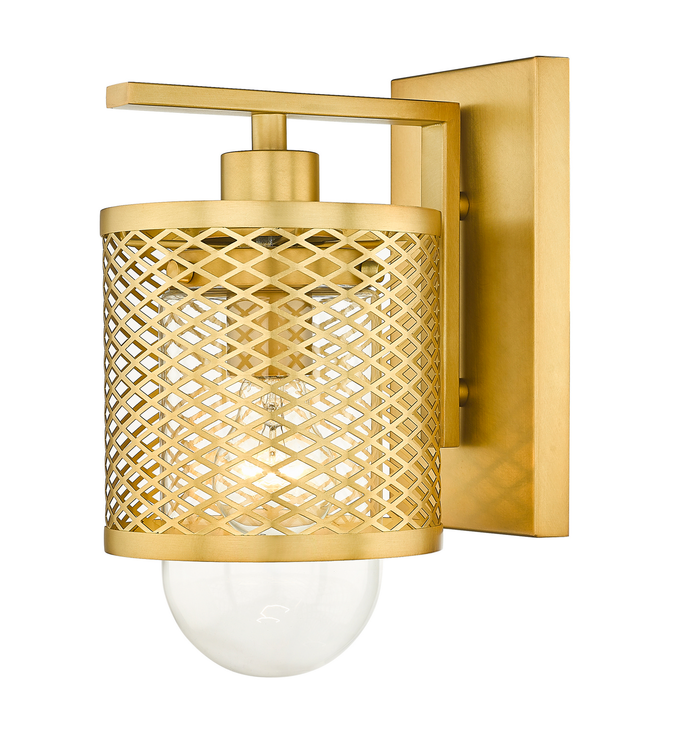 One Light Wall Sconce by Z-Lite - Kipton Collection, Rubbed Brass Finish - 3037-1S-RB