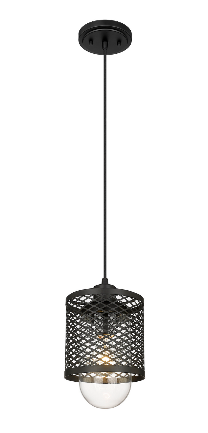 One Light Pendant by Z-Lite - Kipton Collection, Matte Black Finish - 3037MP-MB