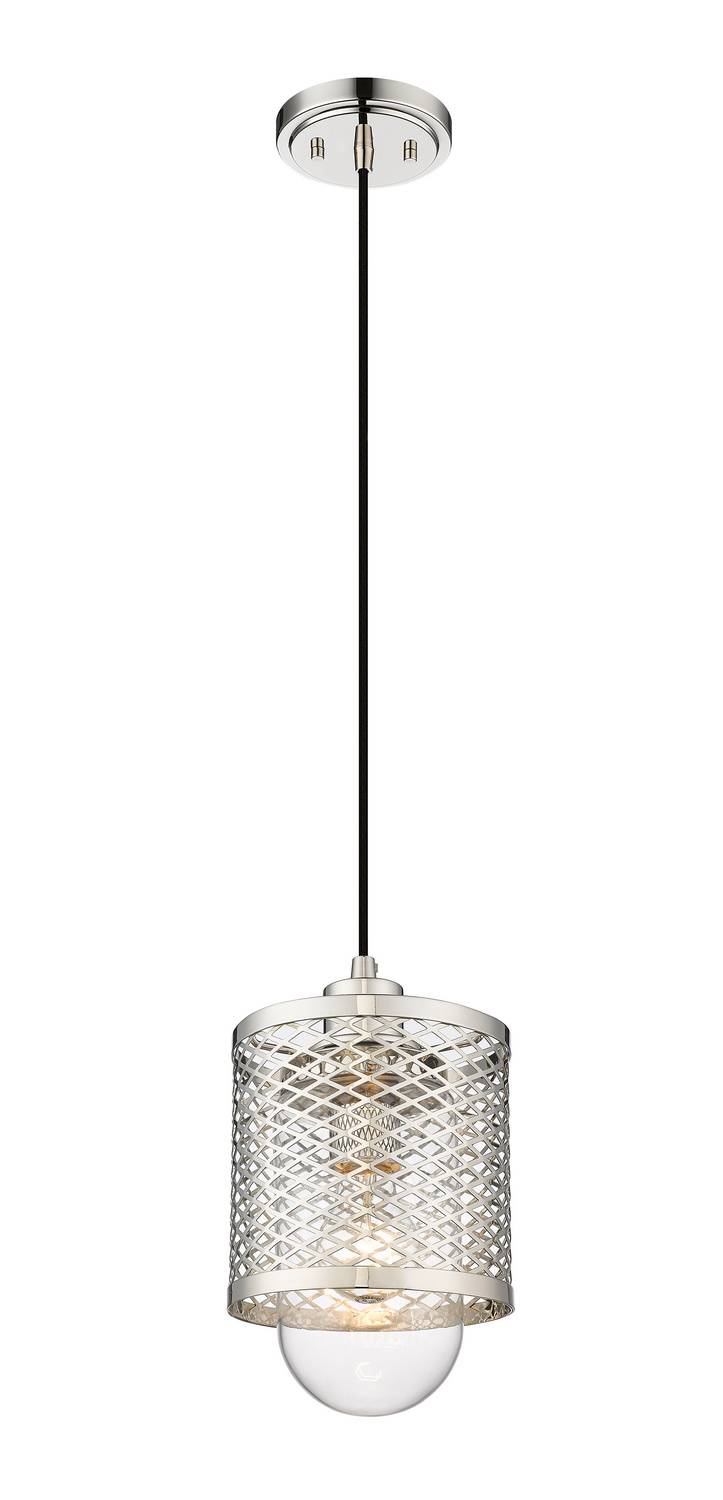 One Light Pendant by Z-Lite - Kipton Collection, Polished Nickel Finish - 3037MP-PN