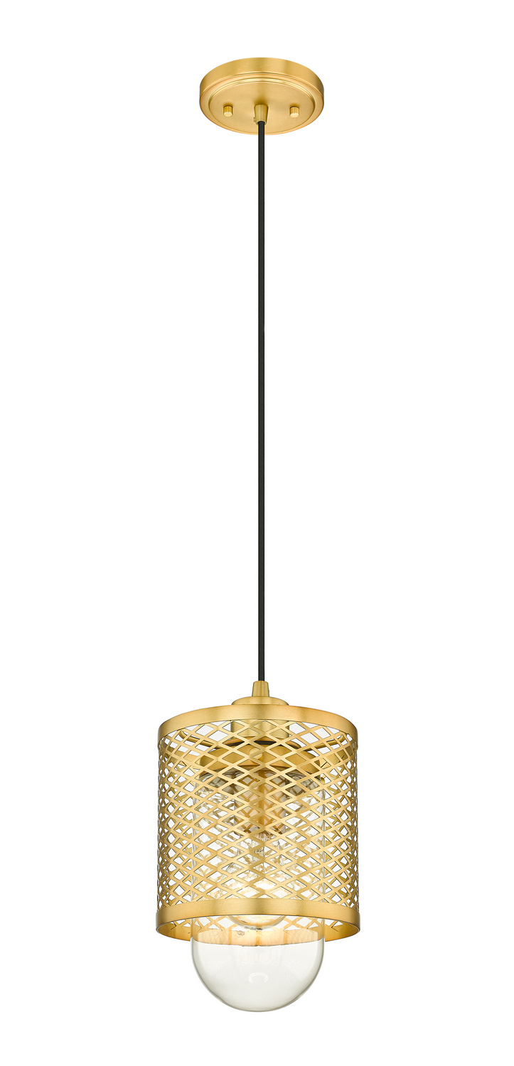 One Light Pendant by Z-Lite - Kipton Collection, Rubbed Brass Finish - 3037MP-RB