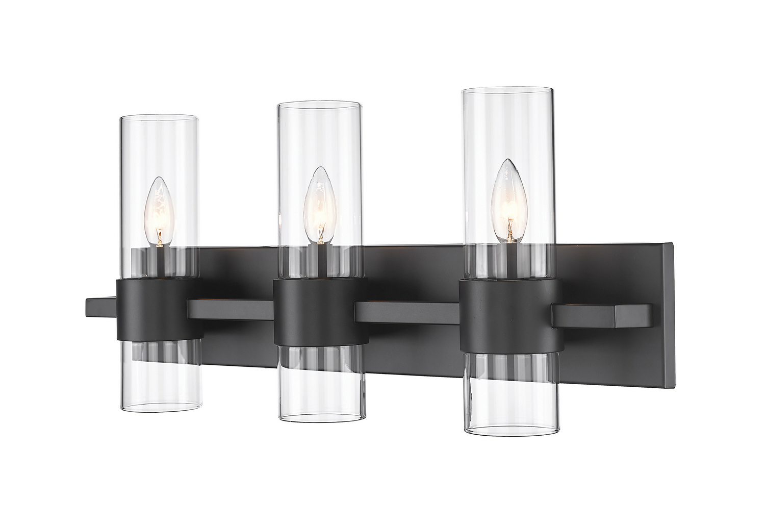 Three Light Vanity by Z-Lite - Lawson Collection, Matte Black Finish - 343-3V-MB