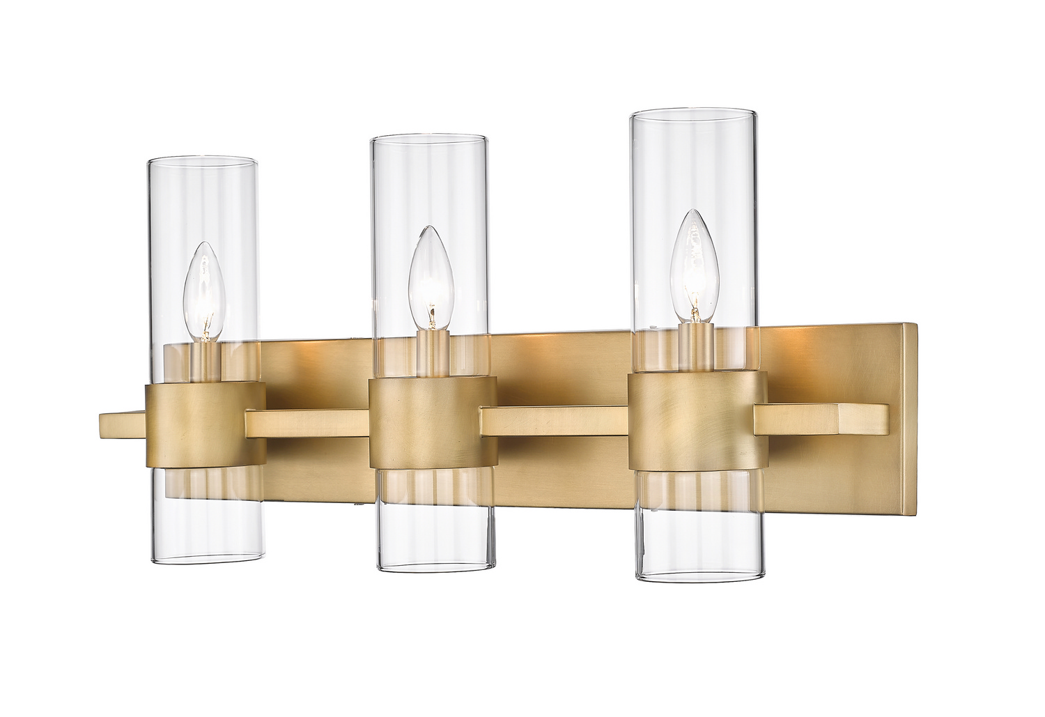 Three Light Vanity by Z-Lite - Lawson Collection, Rubbed Brass Finish - 343-3V-RB