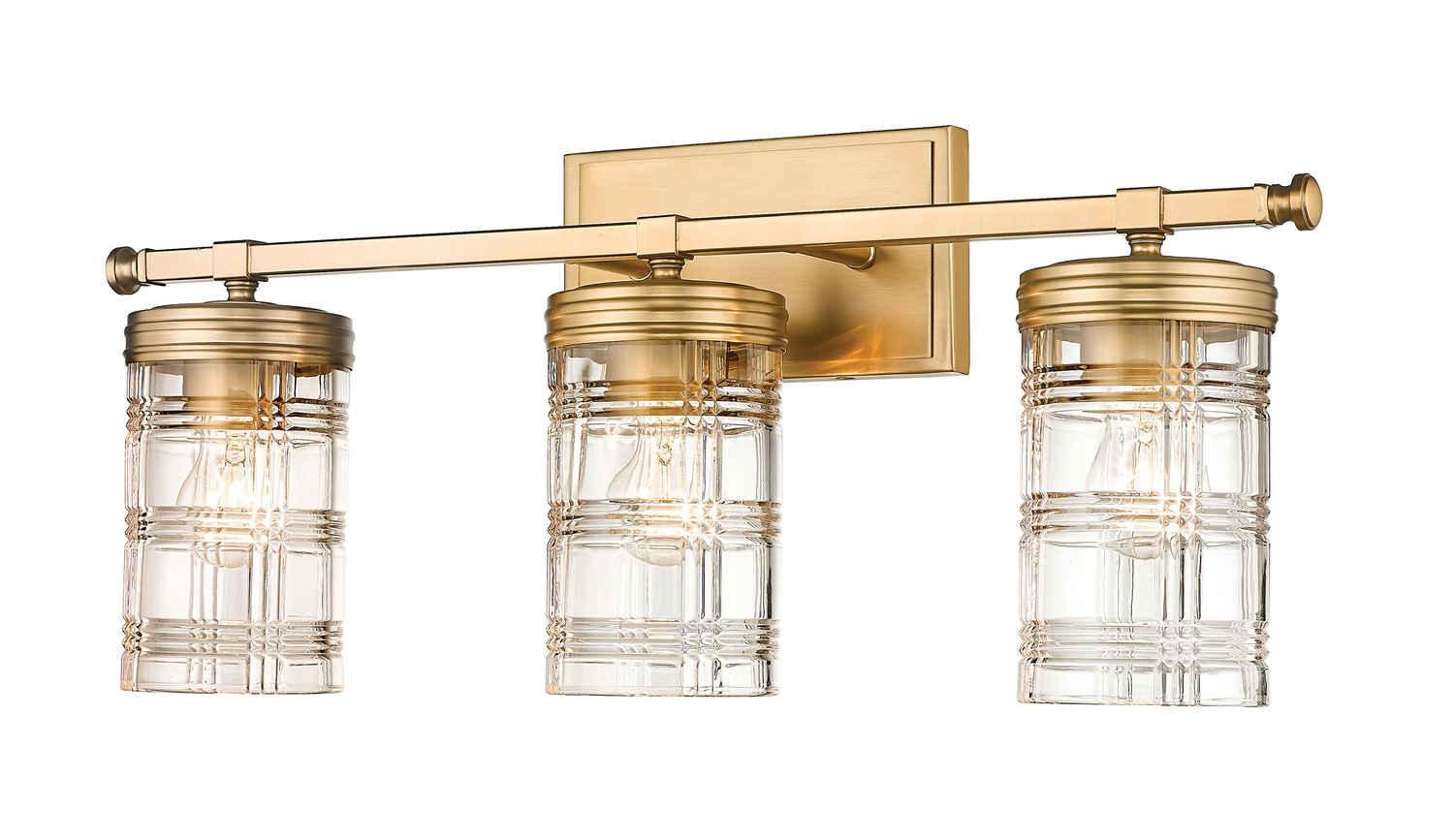 Three Light Vanity by Z-Lite - Archer Collection, Heirloom Gold Finish - 344-3V-HG
