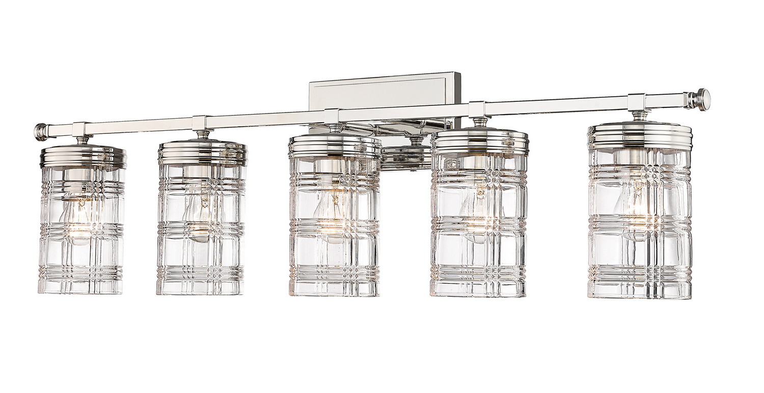 Five Light Vanity by Z-Lite - Archer Collection, Polished Nickel Finish - 344-5V-PN