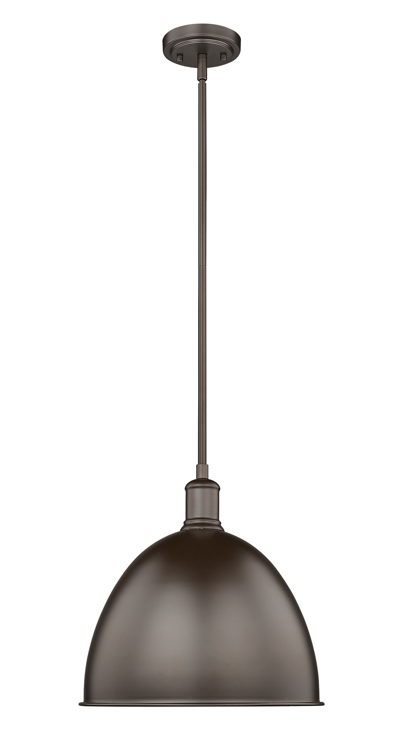 One Light Pendant by Z-Lite - Sawyer Collection, Bronze Finish - 4500P12-BRZ