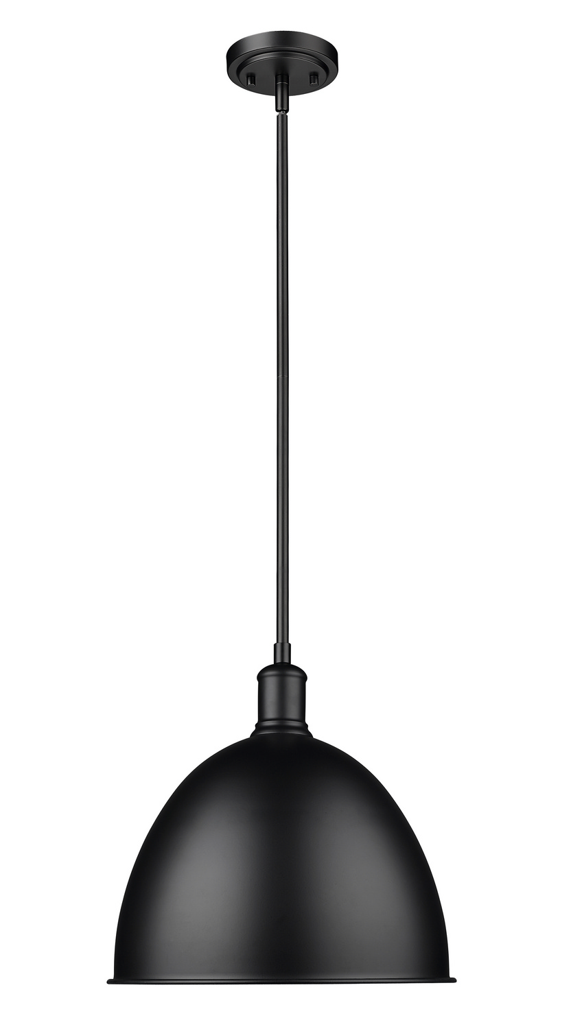 One Light Pendant by Z-Lite - Sawyer Collection, Matte Black Finish - 4500P12-MB