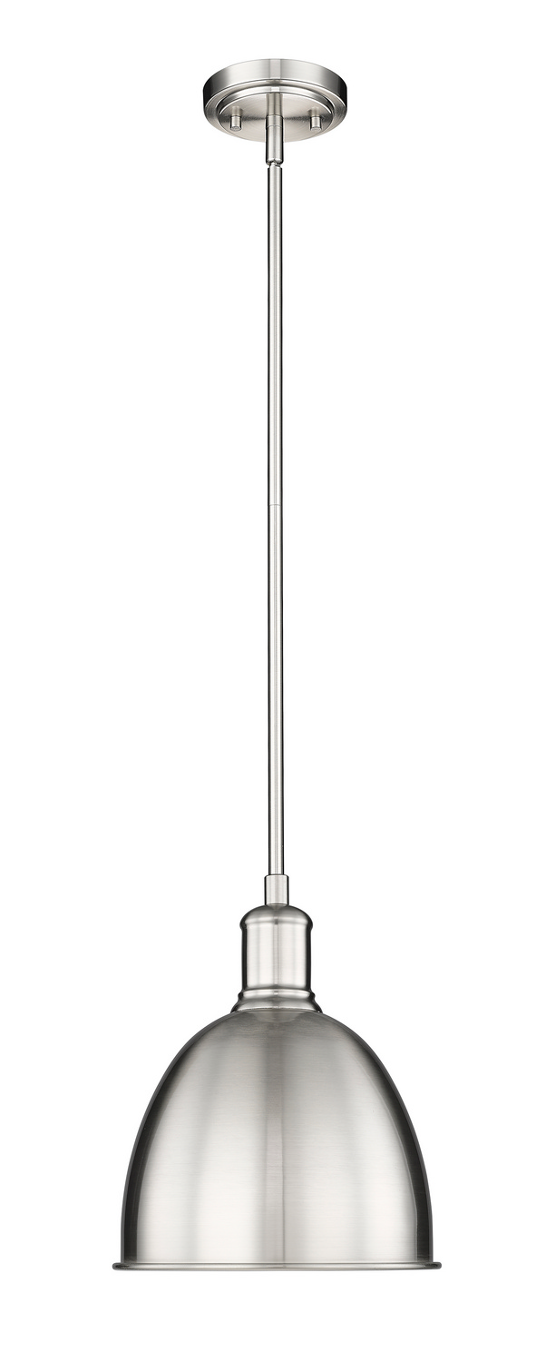 One Light Pendant by Z-Lite - Sawyer Collection, Brushed Nickel Finish - 4500P8-BN