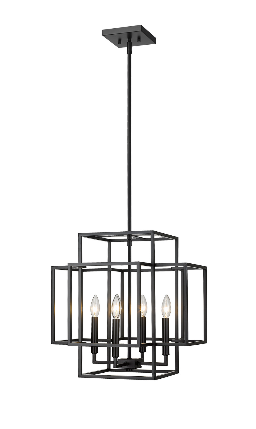 Four Light Chandelier by Z-Lite - Titania Collection, Matte Black Finish - 454-18MB