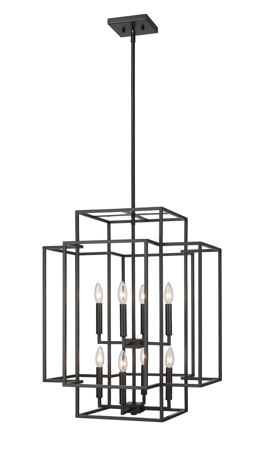 Eight Light Chandelier by Z-Lite - Titania Collection, Matte Black Finish - 454-28MB