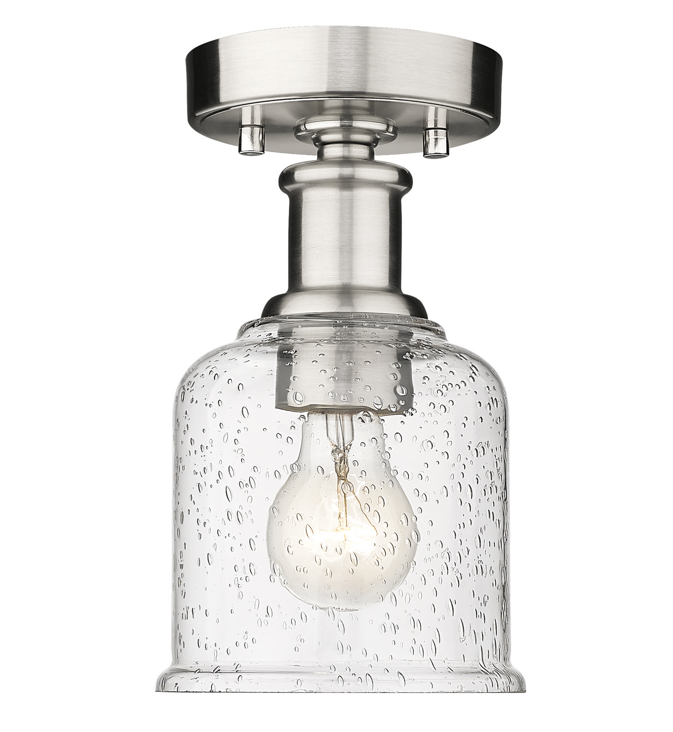 One Light Flush Mount by Z-Lite - Bryant Collection, Brushed Nickel Finish - 734F1-BN
