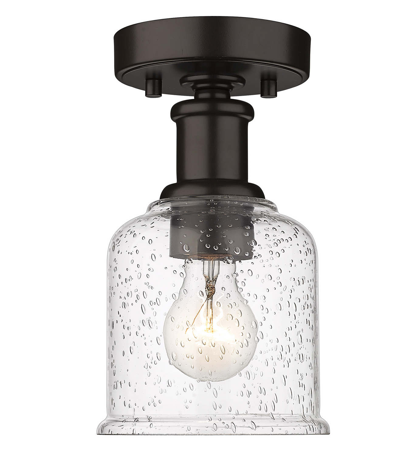 One Light Flush Mount by Z-Lite - Bryant Collection, Bronze Finish - 734F1-BRZ