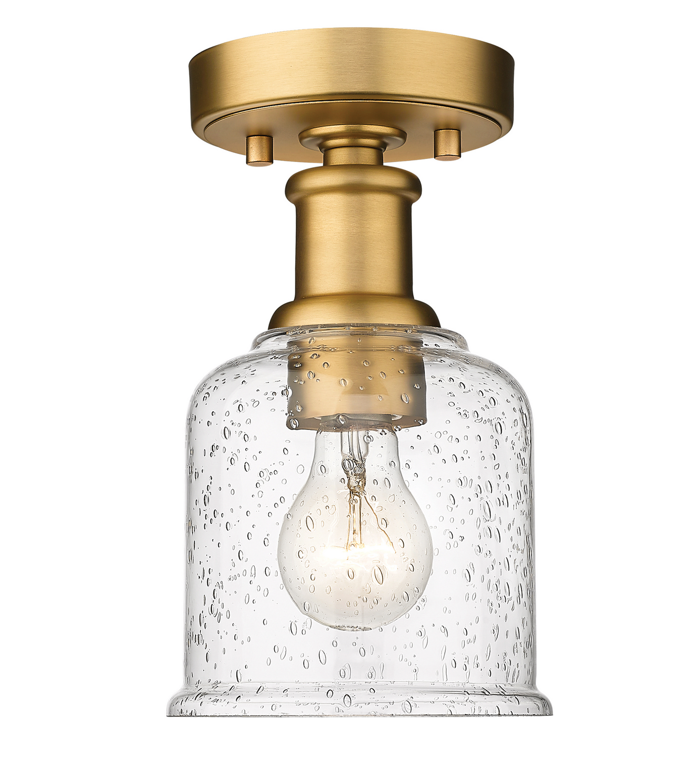 One Light Flush Mount by Z-Lite - Bryant Collection, Heritage Brass Finish - 734F1-HBR