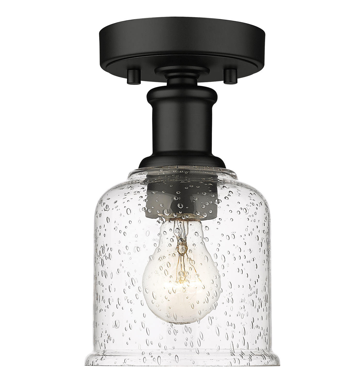 One Light Flush Mount by Z-Lite - Bryant Collection, Matte Black Finish - 734F1-MB