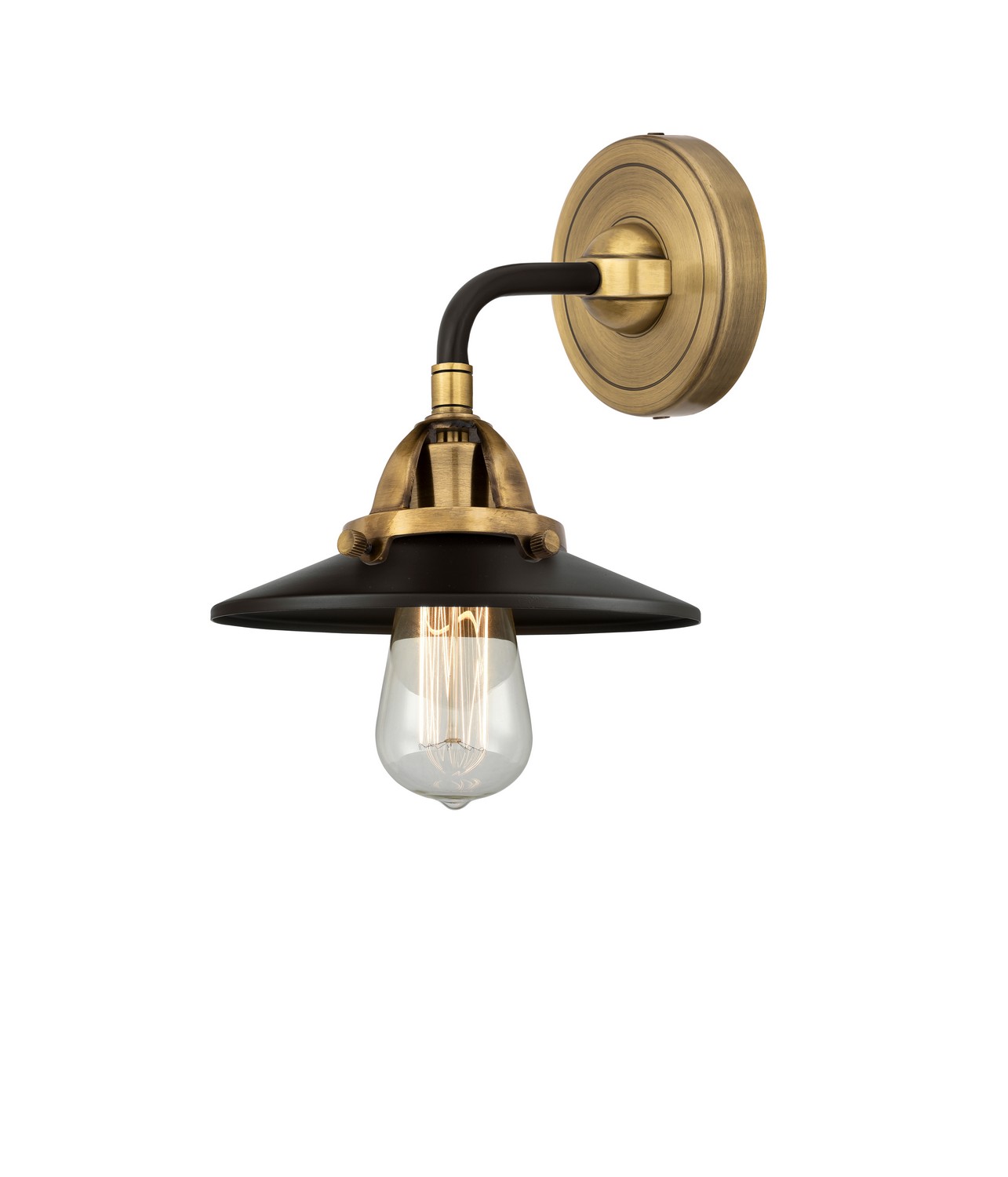 LED Wall Sconce by Innovations - Nouveau 2 Collection, Black Antique Brass Finish - 288-1W-BAB-M6-BK-LED