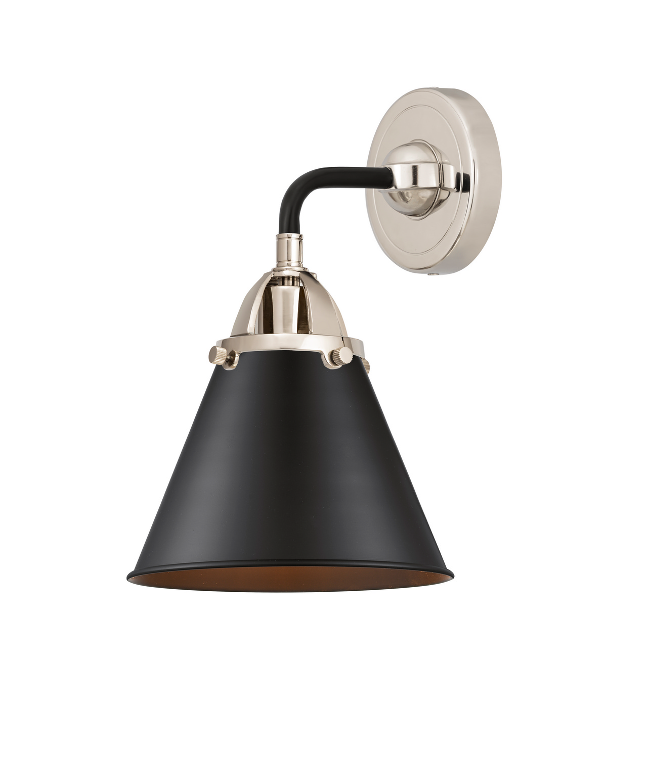 One Light Wall Sconce by Innovations - Nouveau 2 Collection, Black Polished Nickel Finish - 288-1W-BPN-M13-BK