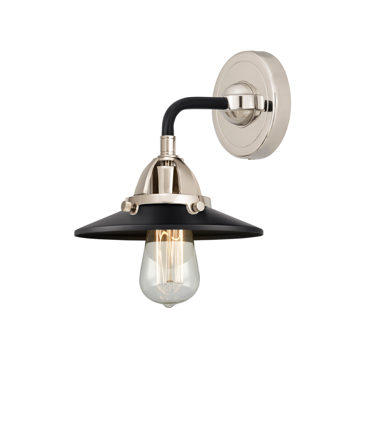 One Light Wall Sconce by Innovations - Nouveau 2 Collection, Black Polished Nickel Finish - 288-1W-BPN-M6-BK