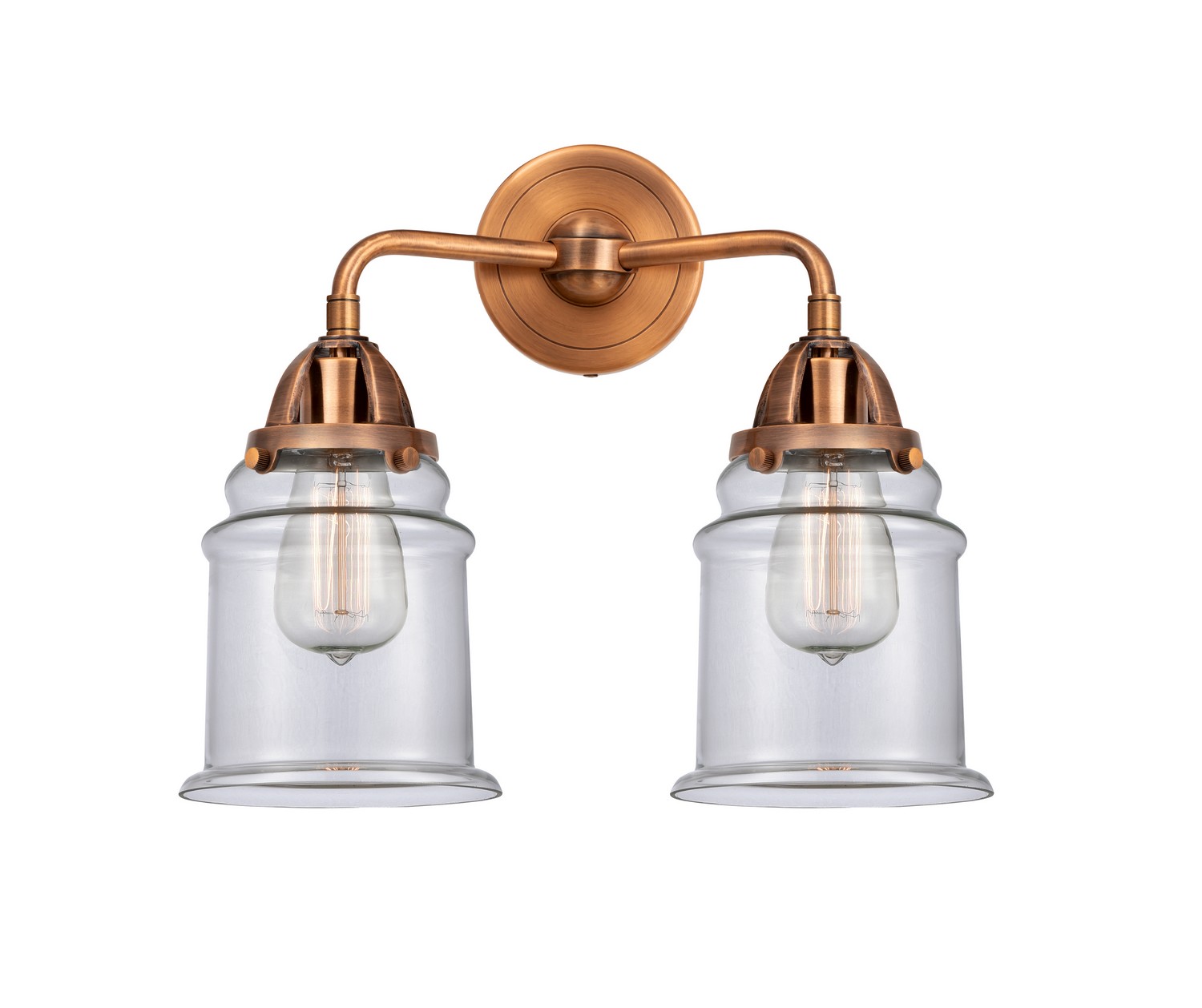 LED Bath Vanity by Innovations - Nouveau 2 Collection, Antique Copper Finish - 288-2W-AC-G182-LED
