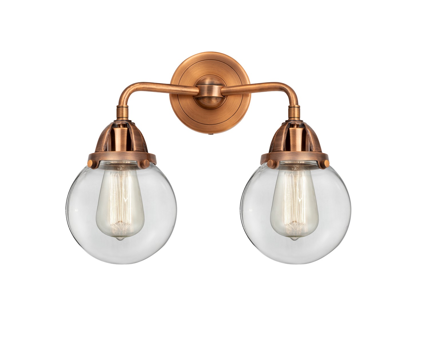 LED Bath Vanity by Innovations - Nouveau 2 Collection, Antique Copper Finish - 288-2W-AC-G202-6-LED